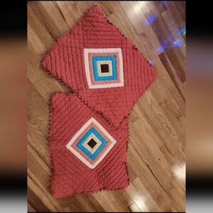 2 Vintage Standard Pillow Shams Quilted Excellent Condition